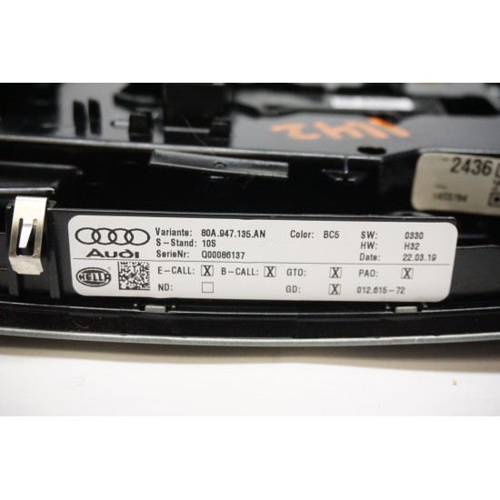 18 19 20 AUDI Q5 Overhead Dome Light / Sunroof Control Panel 80A947135AN