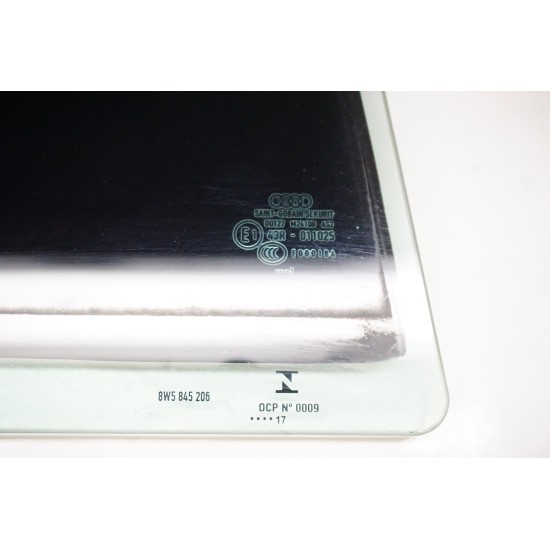 2017-2019 AUDI A4 Sedan Passenger Rear Door Window Glass - Right OEM